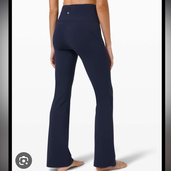 Lululemon blue navy groove pant high waisted flare with wunder under fabric - Picture 2 of 6
